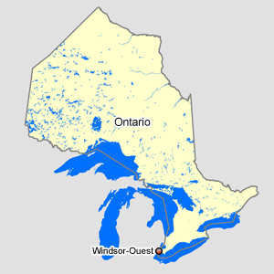 Carte : Ontario Windsor-ouest