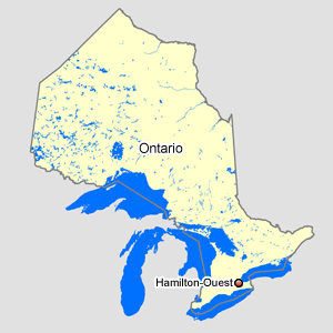 Carte : Ontario Hamilton-ouest