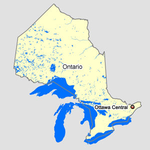 Carte : Ontario Ottawa Central